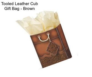 Tooled Leather Cub Gift Bag - Brown