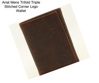 Ariat Mens Trifold Triple Stitched Corner Logo Wallet