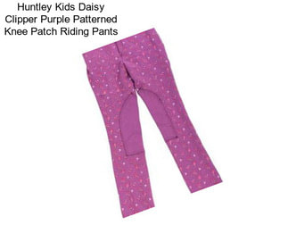 Huntley Kids Daisy Clipper Purple Patterned Knee Patch Riding Pants