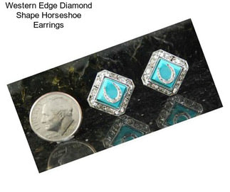 Western Edge Diamond Shape Horseshoe Earrings