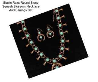 Blazin Roxx Round Stone Squash Blossom Necklace And Earrings Set