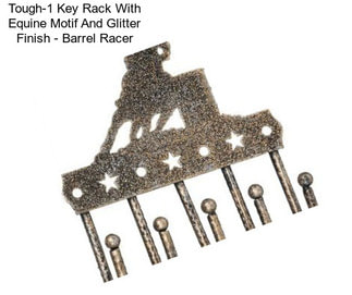 Tough-1 Key Rack With Equine Motif And Glitter Finish - Barrel Racer