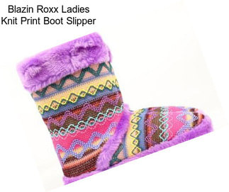 Blazin Roxx Ladies Knit Print Boot Slipper