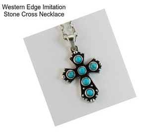 Western Edge Imitation Stone Cross Necklace