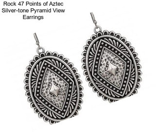 Rock 47 Points of Aztec Silver-tone Pyramid View Earrings
