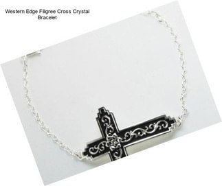 Western Edge Filigree Cross Crystal Bracelet