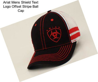 Ariat Mens Shield Text Logo Offset Stripe Ball Cap