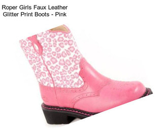 Roper Girls Faux Leather Glitter Print Boots - Pink