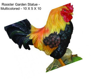 Rooster Garden Statue - Multicolored - 10 X 5 X 10\