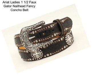 Ariat Ladies 1 1/2 Faux Gator Nailhead Fancy Concho Belt