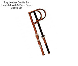 Tory Leather Double Ear Headstall With 3-Piece Silver Buckle Set