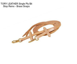 TORY LEATHER Single Ply Bit Stop Reins - Brass Snaps