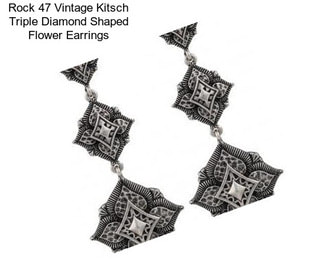 Rock 47 Vintage Kitsch Triple Diamond Shaped Flower Earrings