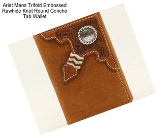 Ariat Mens Trifold Embossed Rawhide Knot Round Concho Tab Wallet