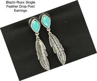 Blazin Roxx Single Feather Drop Post Earrings