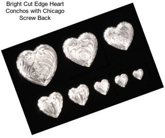 Bright Cut Edge Heart Conchos with Chicago Screw Back