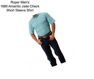 Roper Men\'s 1680 Amarillo Jade Check Short Sleeve Shirt