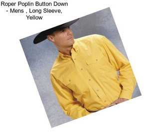 Roper Poplin Button Down - Mens , Long Sleeve, Yellow