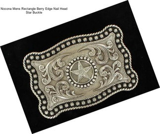 Nocona Mens Rectangle Berry Edge Nail Head Star Buckle