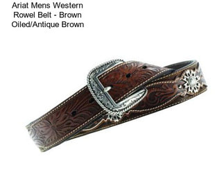 Ariat Mens Western Rowel Belt - Brown Oiled/Antique Brown