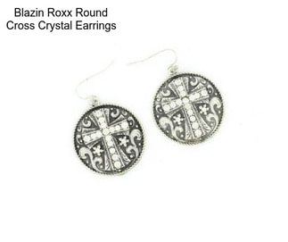 Blazin Roxx Round Cross Crystal Earrings