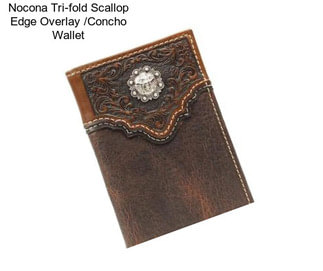 Nocona Tri-fold Scallop Edge Overlay /Concho Wallet
