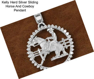 Kelly Herd Silver Sliding Horse And Cowboy Pendant