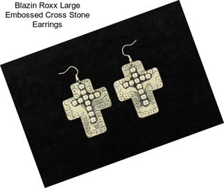 Blazin Roxx Large Embossed Cross Stone Earrings
