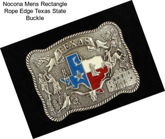 Nocona Mens Rectangle Rope Edge Texas State Buckle