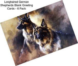 Longhaired German Shepherds Blank Greeting Cards - 6 Pack