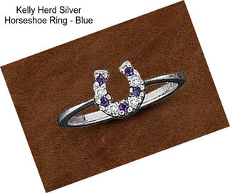 Kelly Herd Silver Horseshoe Ring - Blue