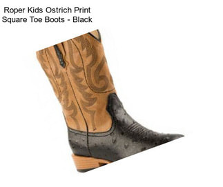 Roper Kids Ostrich Print Square Toe Boots - Black