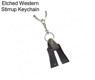 Etched Western Stirrup Keychain