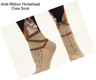 Ariat Ribbon Horsehead Crew Sock