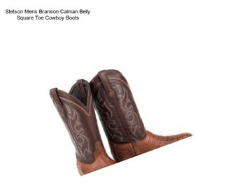 Stetson Mens Branson Caiman Belly Square Toe Cowboy Boots