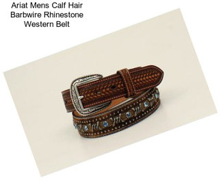 Ariat Mens Calf Hair Barbwire Rhinestone Western Belt