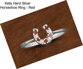 Kelly Herd Silver Horseshoe Ring - Red