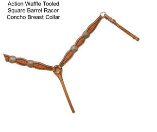 Action Waffle Tooled Square Barrel Racer Concho Breast Collar