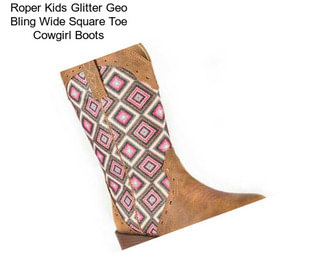 Roper Kids Glitter Geo Bling Wide Square Toe Cowgirl Boots