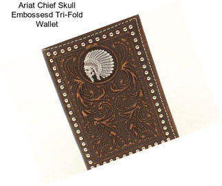 Ariat Chief Skull Embossesd Tri-Fold Wallet