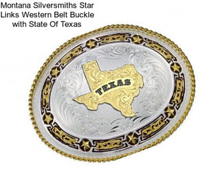 Montana Silversmiths Star Links Western Belt Buckle with State Of Texas