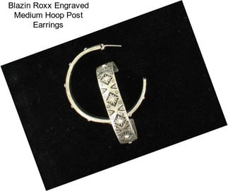 Blazin Roxx Engraved Medium Hoop Post Earrings