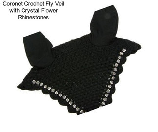 Coronet Crochet Fly Veil with Crystal Flower Rhinestones