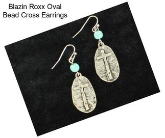 Blazin Roxx Oval Bead Cross Earrings