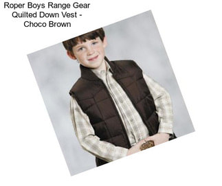 Roper Boys Range Gear Quilted Down Vest - Choco Brown