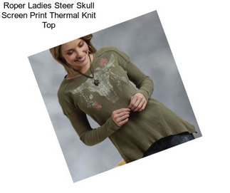 Roper Ladies Steer Skull Screen Print Thermal Knit Top