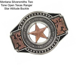 Montana Silversmiths Two Tone Open Texas Ranger Star Attitude Buckle