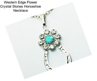 Western Edge Flower Crystal Stones Horseshoe Necklace