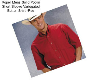 Roper Mens Solid Poplin Short Sleeve Variegated Button Shirt -Red