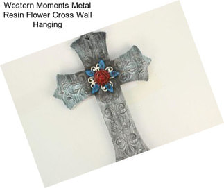 Western Moments Metal Resin Flower Cross Wall Hanging